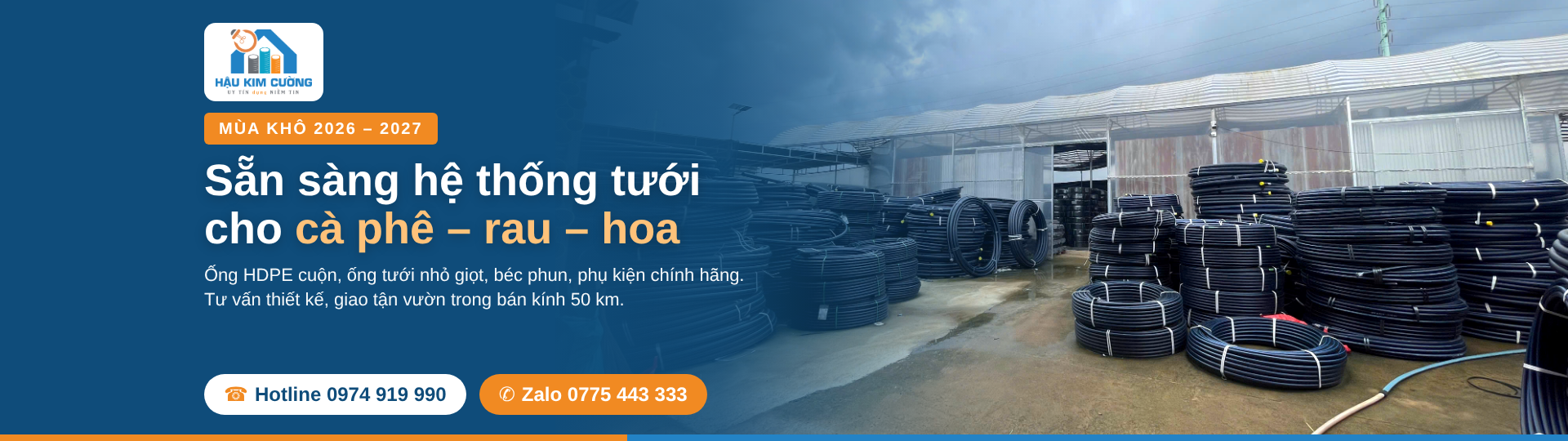 Mùa khô – vật tư tưới