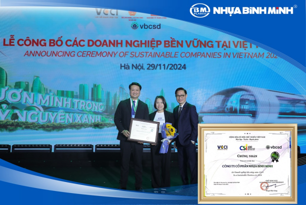 NHỰA BÌNH MINH LẦN THỨ 6 VỮNG VÀNG ĐẠT TOP 100 DOANH NGHIỆP BỀN VỮNG TẠI VIỆT NAM